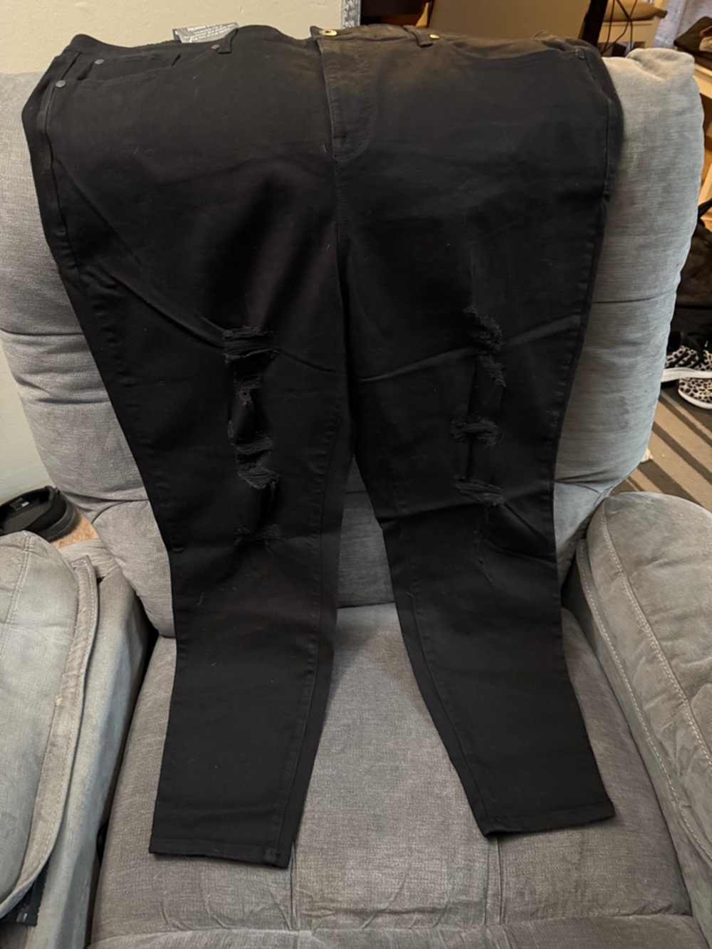 torrid Black High-Rise Distressed Skinny Jeans